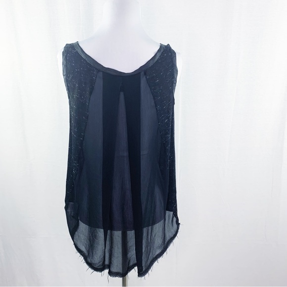 Enza Costa black leather trim sheer back tank top - Picture 6 of 11